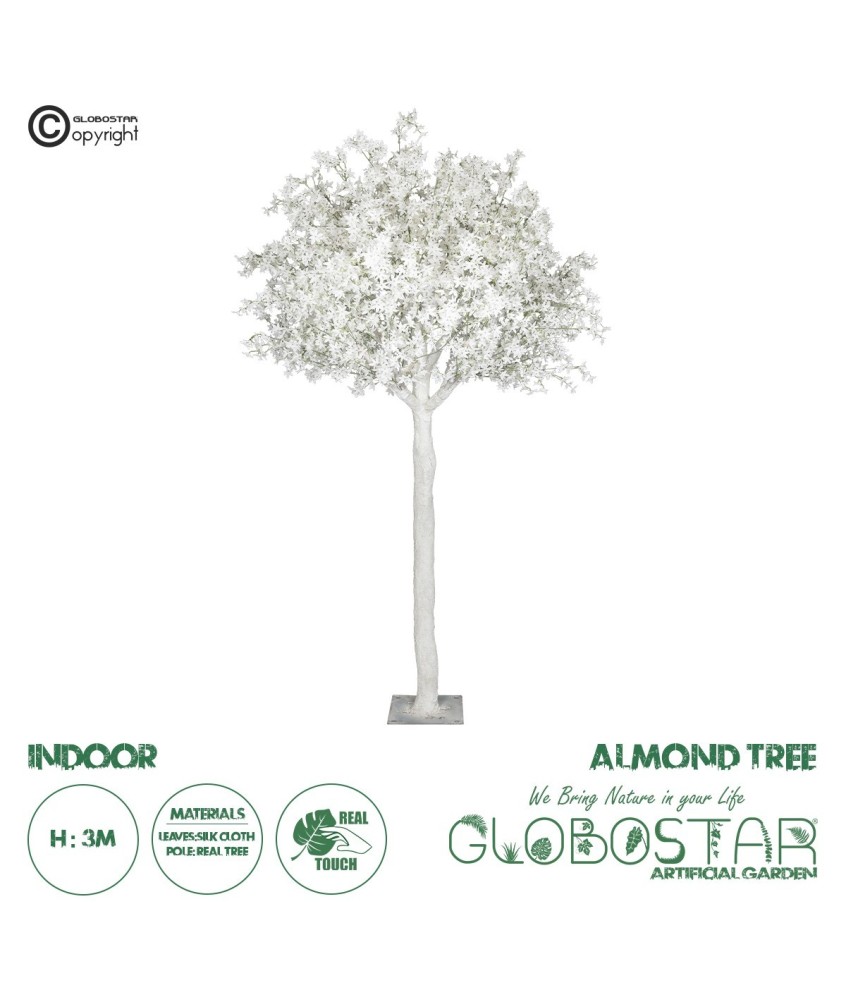 GloboStar® Artificial Garden ALMOND TREE 21114 Τεχνητό Διακοσμητικό Δέντρο Αμυγδαλιά Μ380 x Π380 x Υ300cm